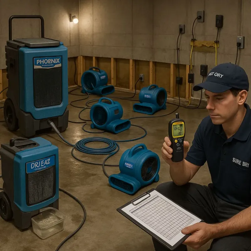 Structural Drying and Dehumidification process in Pembina County, ND